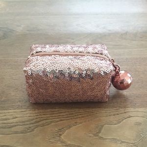 Sparkly Rose Gold MAC Makeup Bag